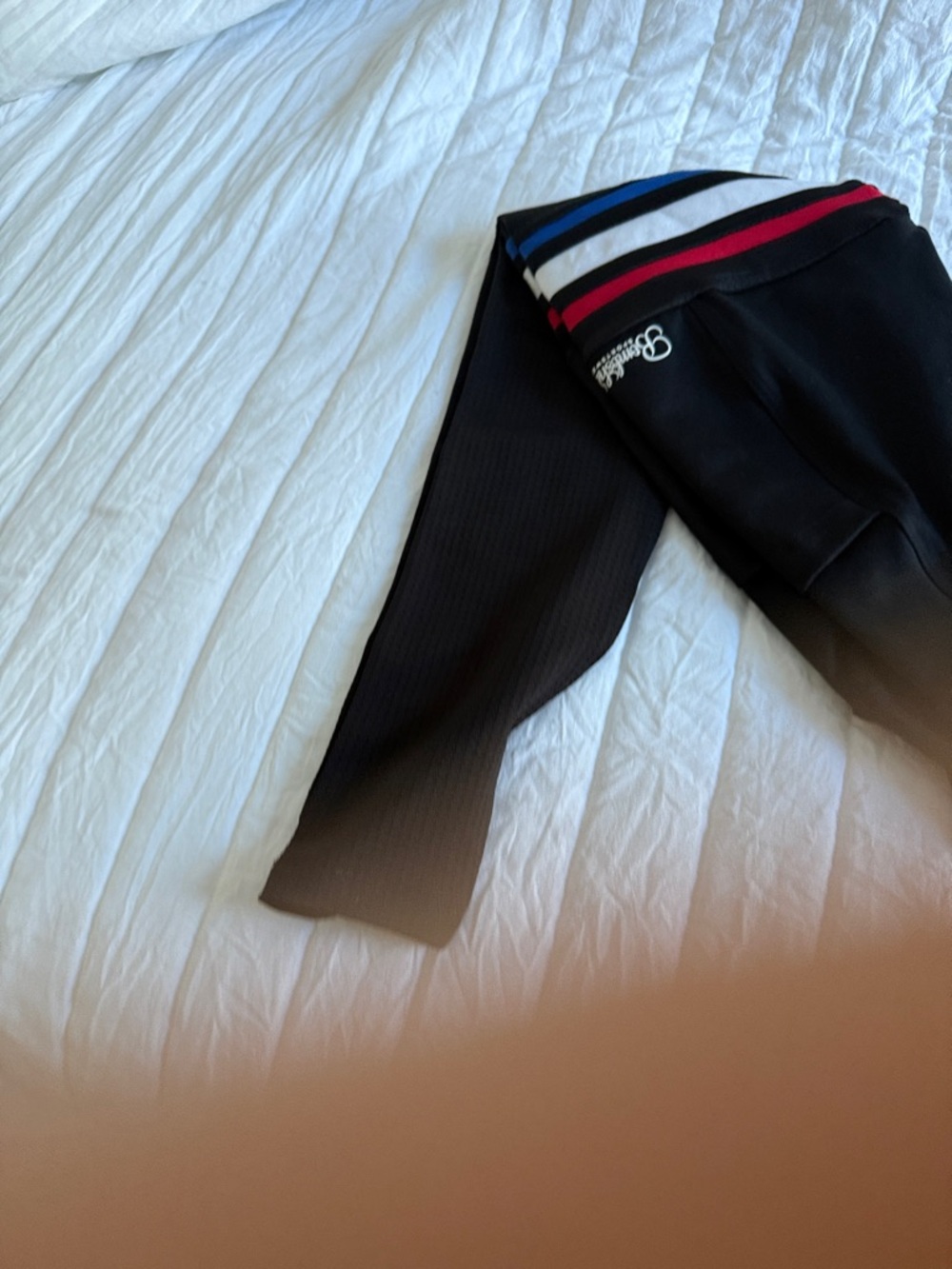 Bombshell Sportswear Black Leggings with Red, White & Blue Stripes - Picture 4 of 9
